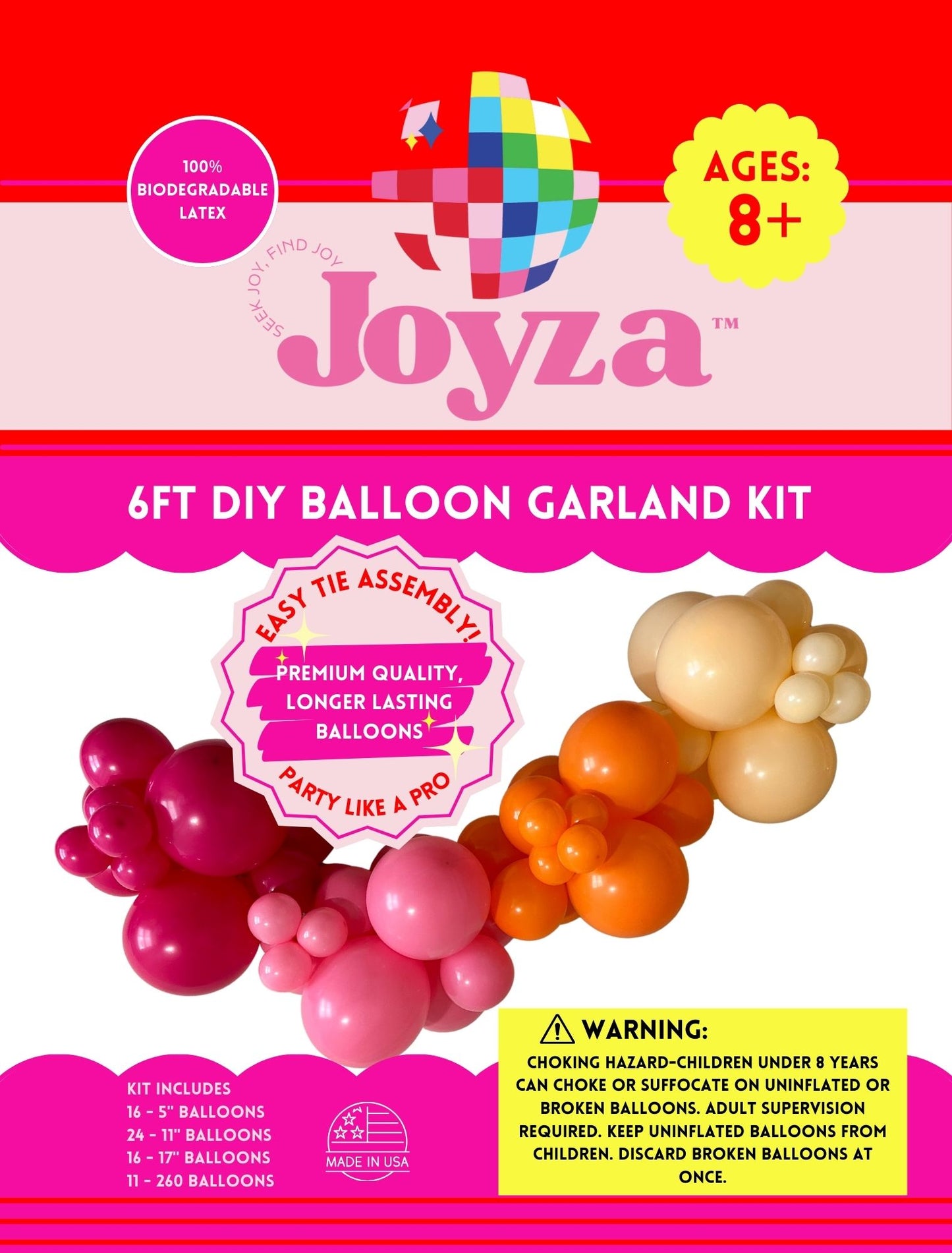 6ft "GROOVY"  DIY Balloon Garland Kit