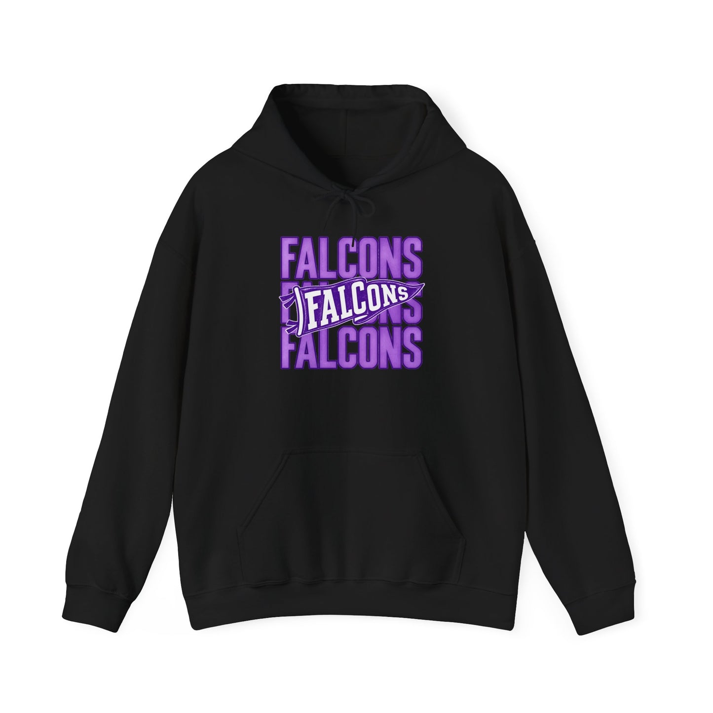Falcons Repeat Logo Hoodie | Purple Graphic Hooded Sweatshirt