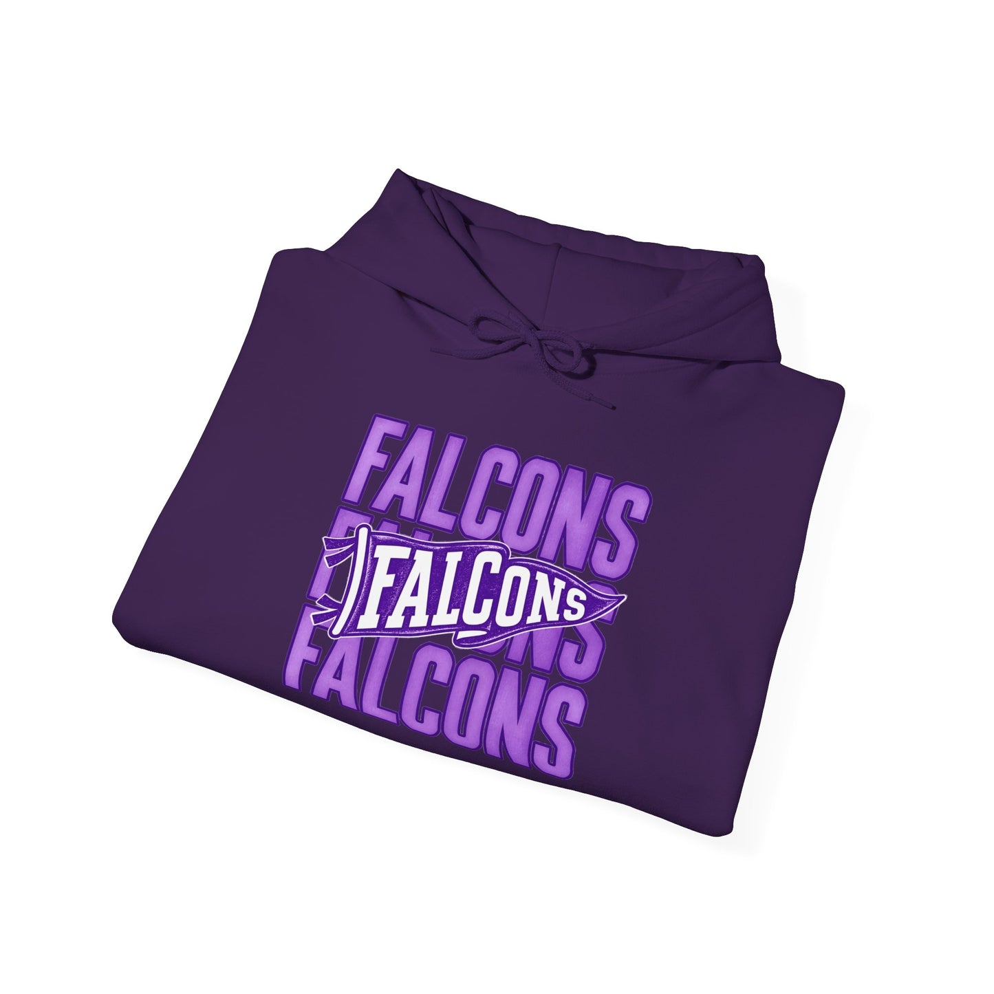 Falcons Repeat Logo Hoodie | Purple Graphic Hooded Sweatshirt