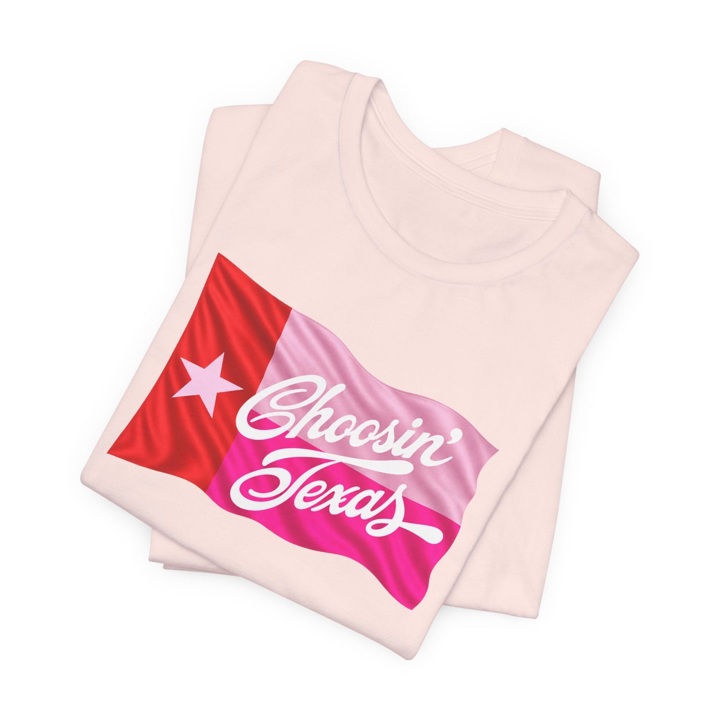 Texas Flag Tee — "Choosin' Texas" Retro Script Shirt