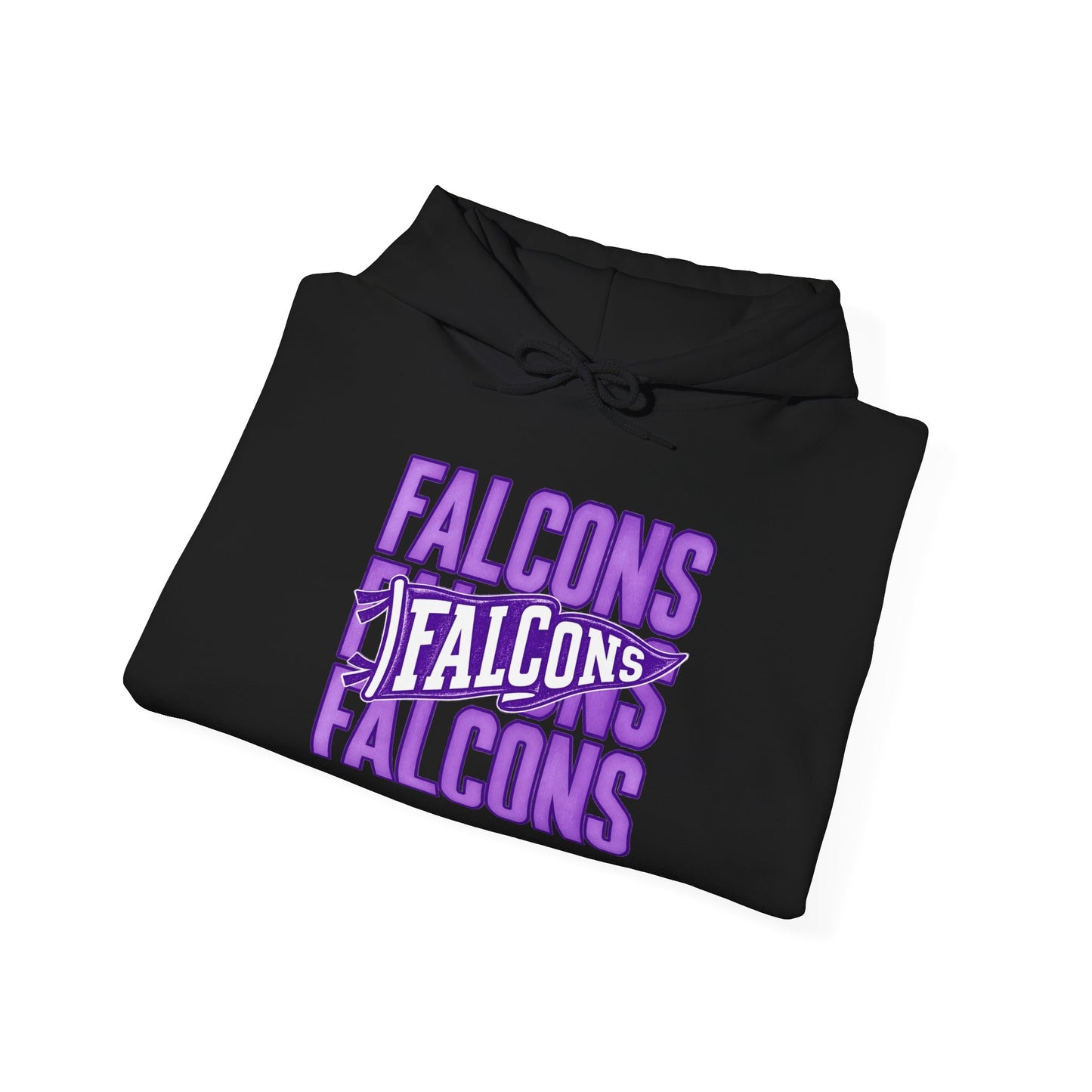 Falcons Repeat Logo Hoodie | Purple Graphic Hooded Sweatshirt