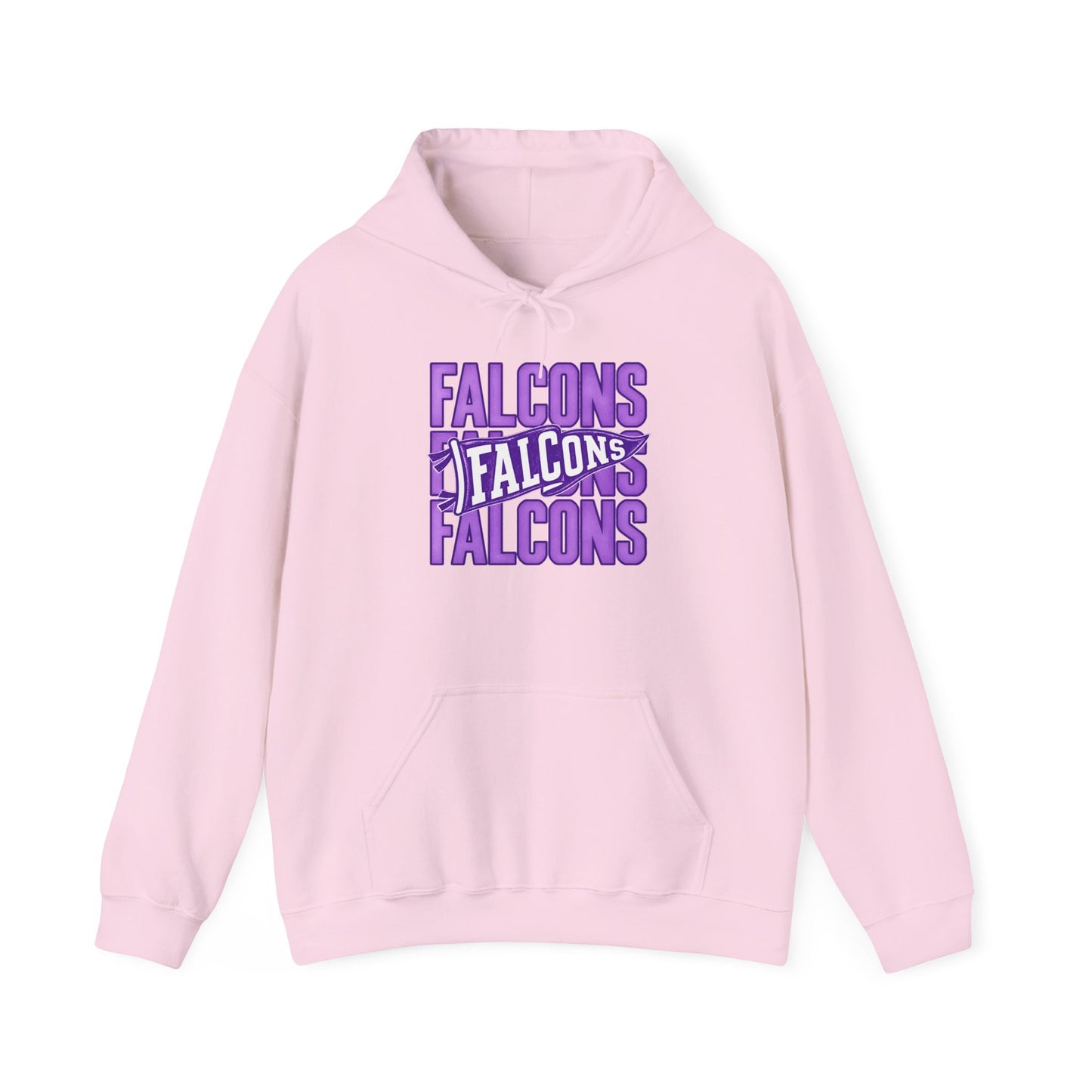 Falcons Repeat Logo Hoodie | Purple Graphic Hooded Sweatshirt