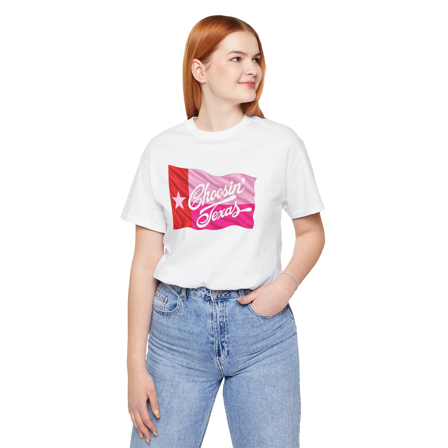 Texas Flag Tee — "Choosin' Texas" Retro Script Shirt