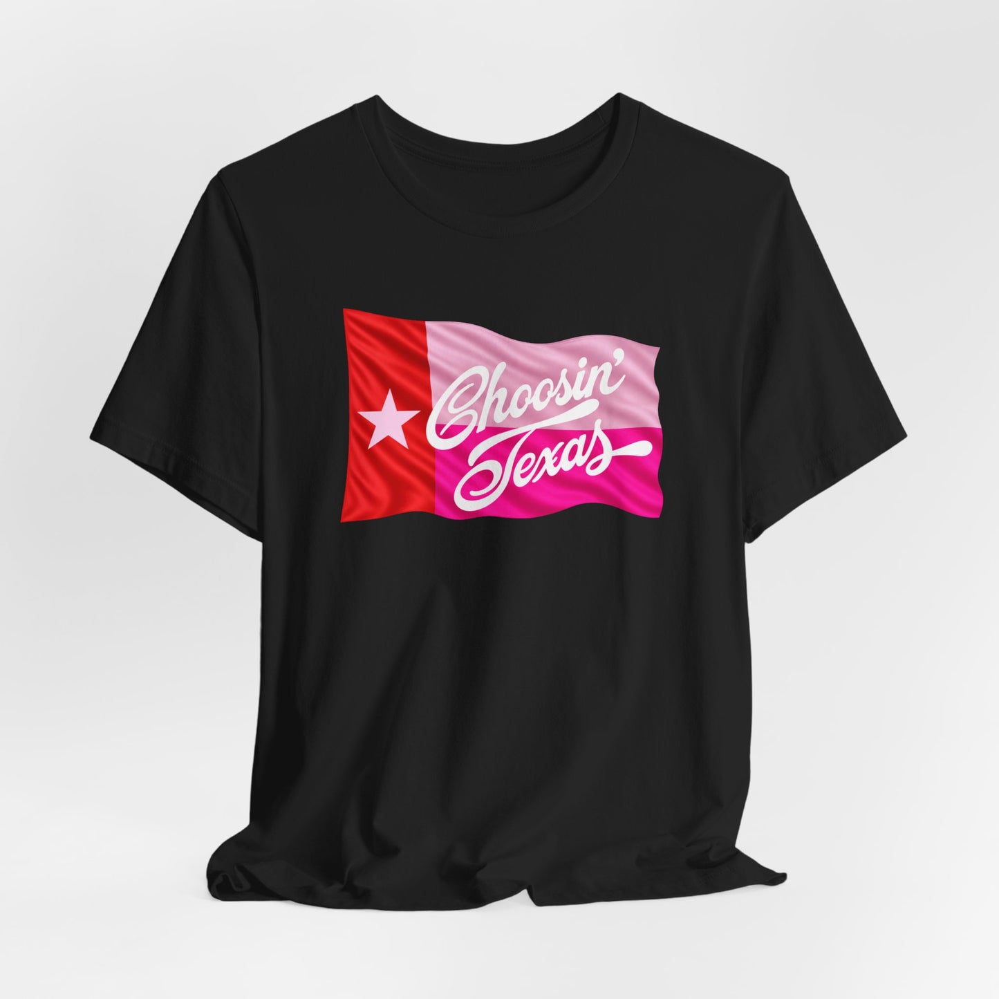 Texas Flag Tee — "Choosin' Texas" Retro Script Shirt