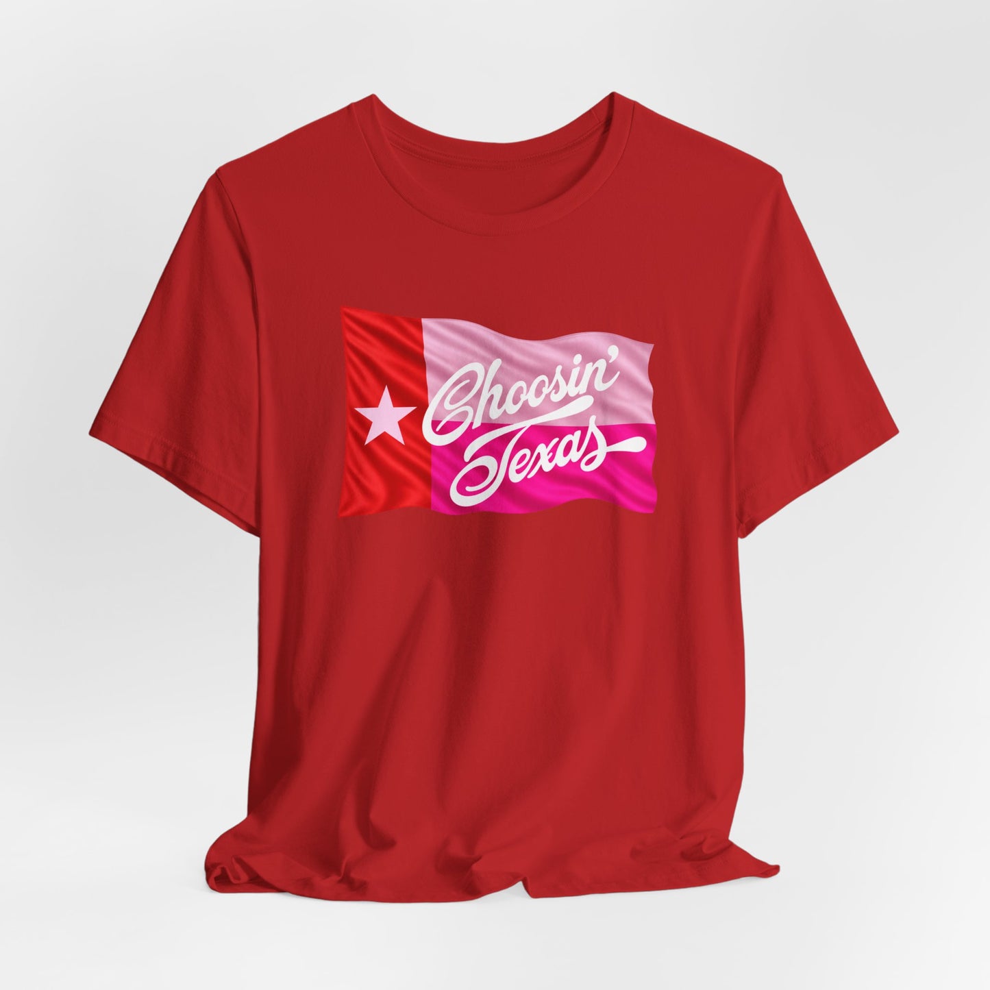 Texas Flag Tee — "Choosin' Texas" Retro Script Shirt