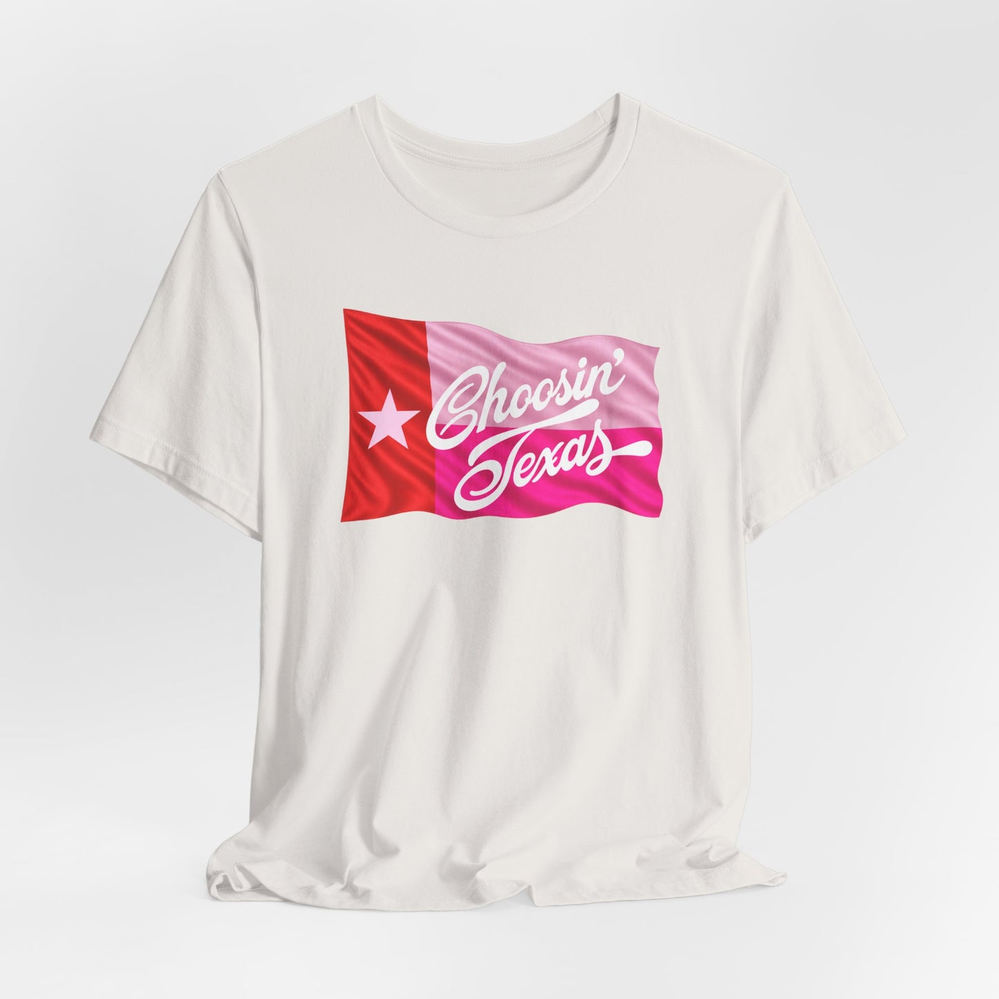 Texas Flag Tee — "Choosin' Texas" Retro Script Shirt