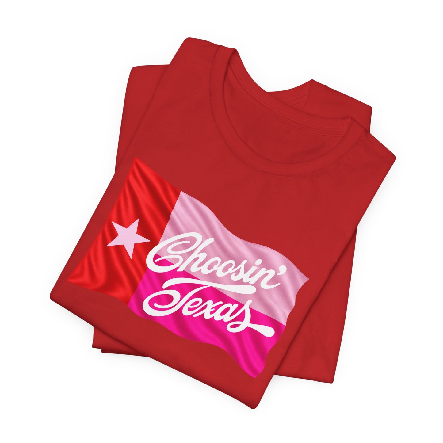 Texas Flag Tee — "Choosin' Texas" Retro Script Shirt