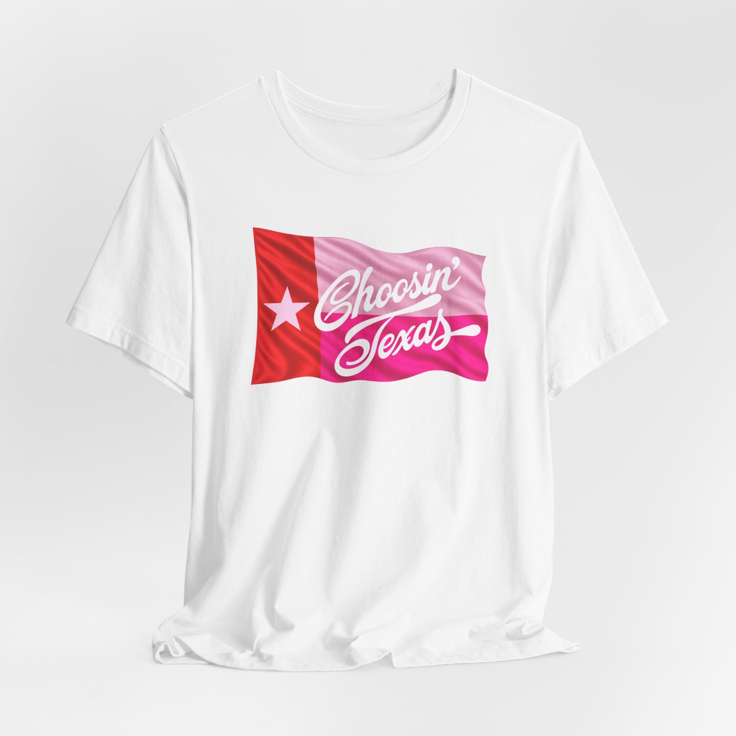 Texas Flag Tee — "Choosin' Texas" Retro Script Shirt
