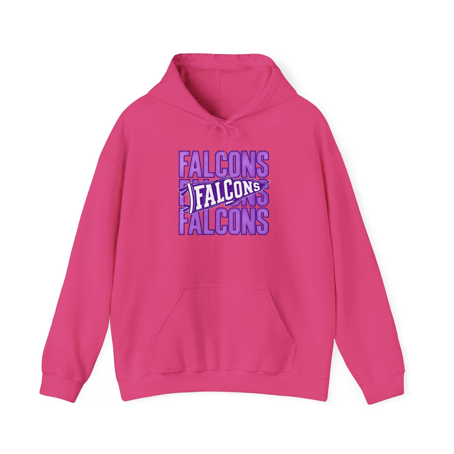 Falcons Repeat Logo Hoodie | Purple Graphic Hooded Sweatshirt