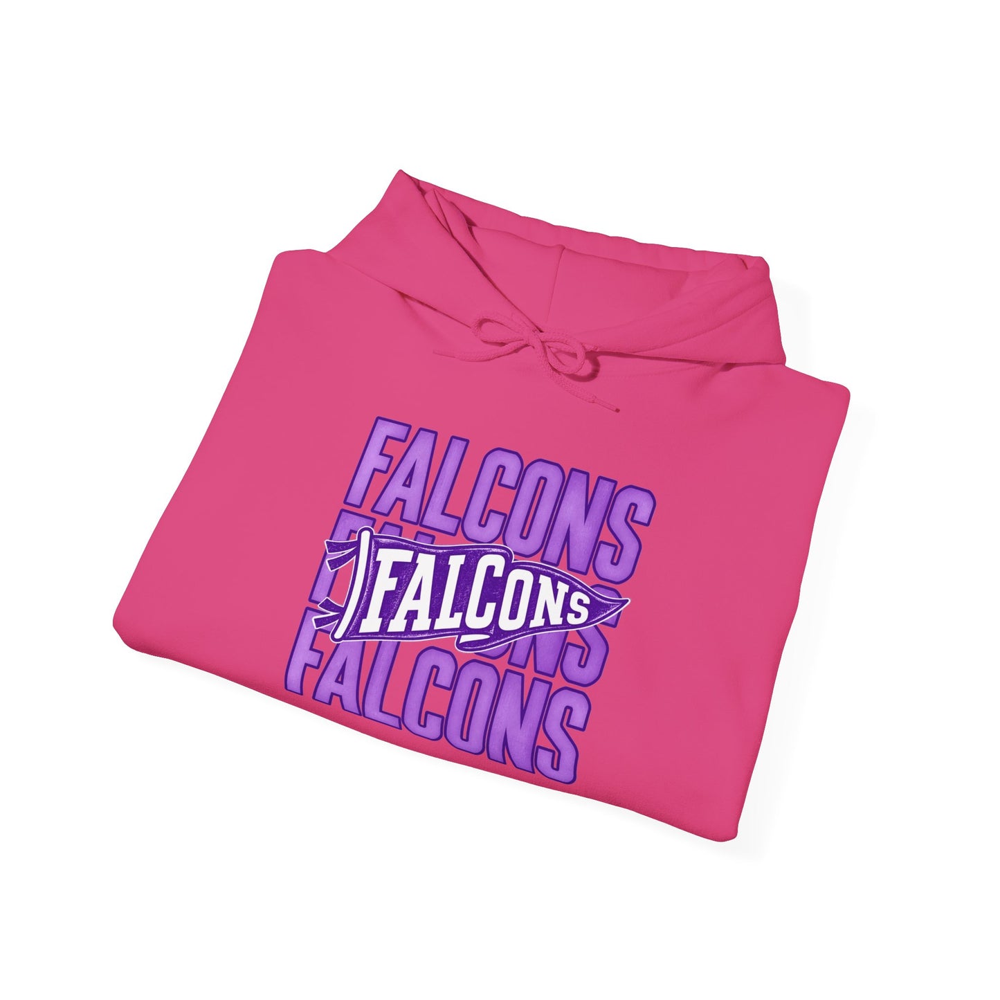 Falcons Repeat Logo Hoodie | Purple Graphic Hooded Sweatshirt