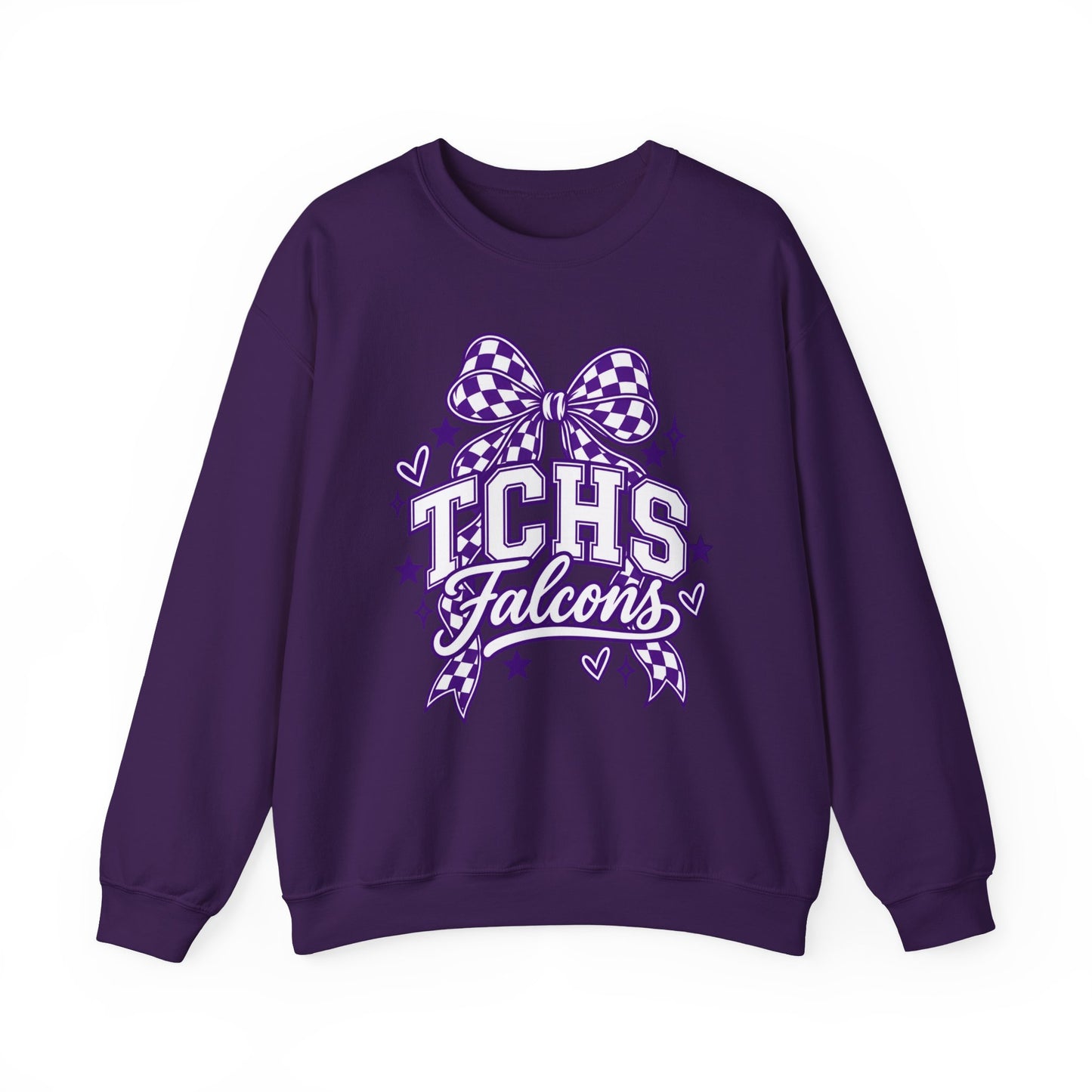 TCHS Falcons bow logo Sweatshirt | School Spirit, Purple Design