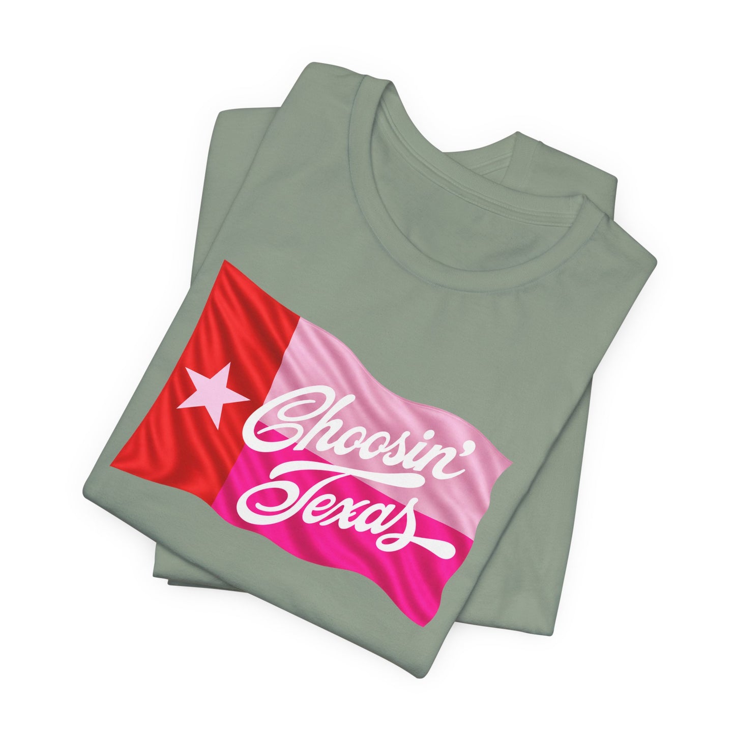Texas Flag Tee — "Choosin' Texas" Retro Script Shirt