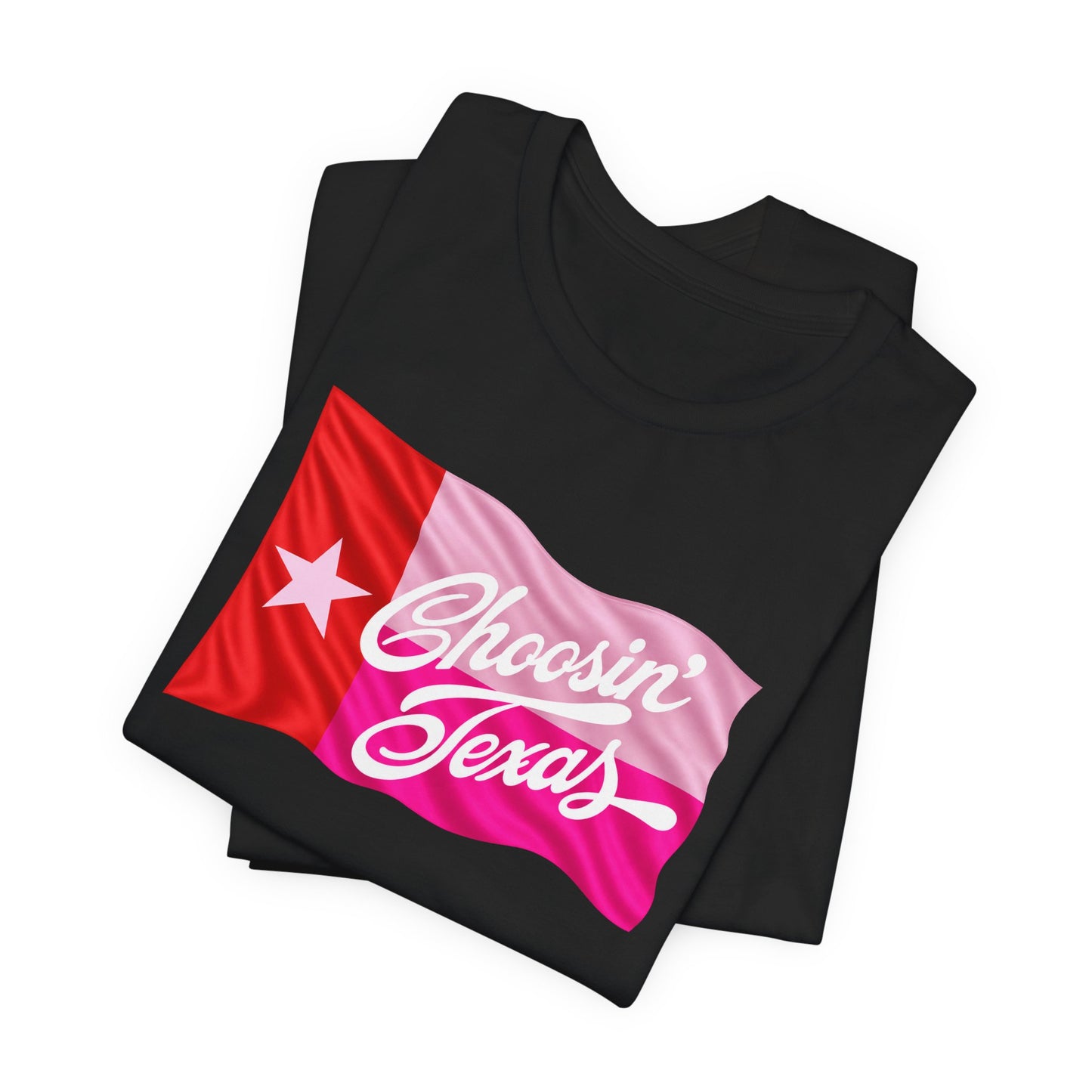Texas Flag Tee — "Choosin' Texas" Retro Script Shirt