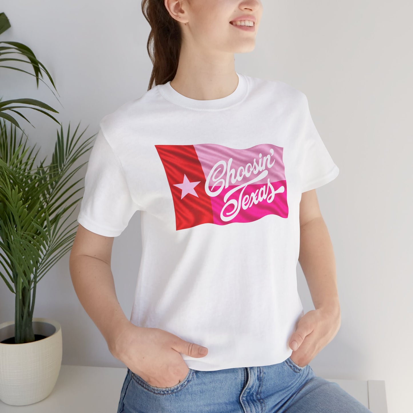 Texas Flag Tee — "Choosin' Texas" Retro Script Shirt