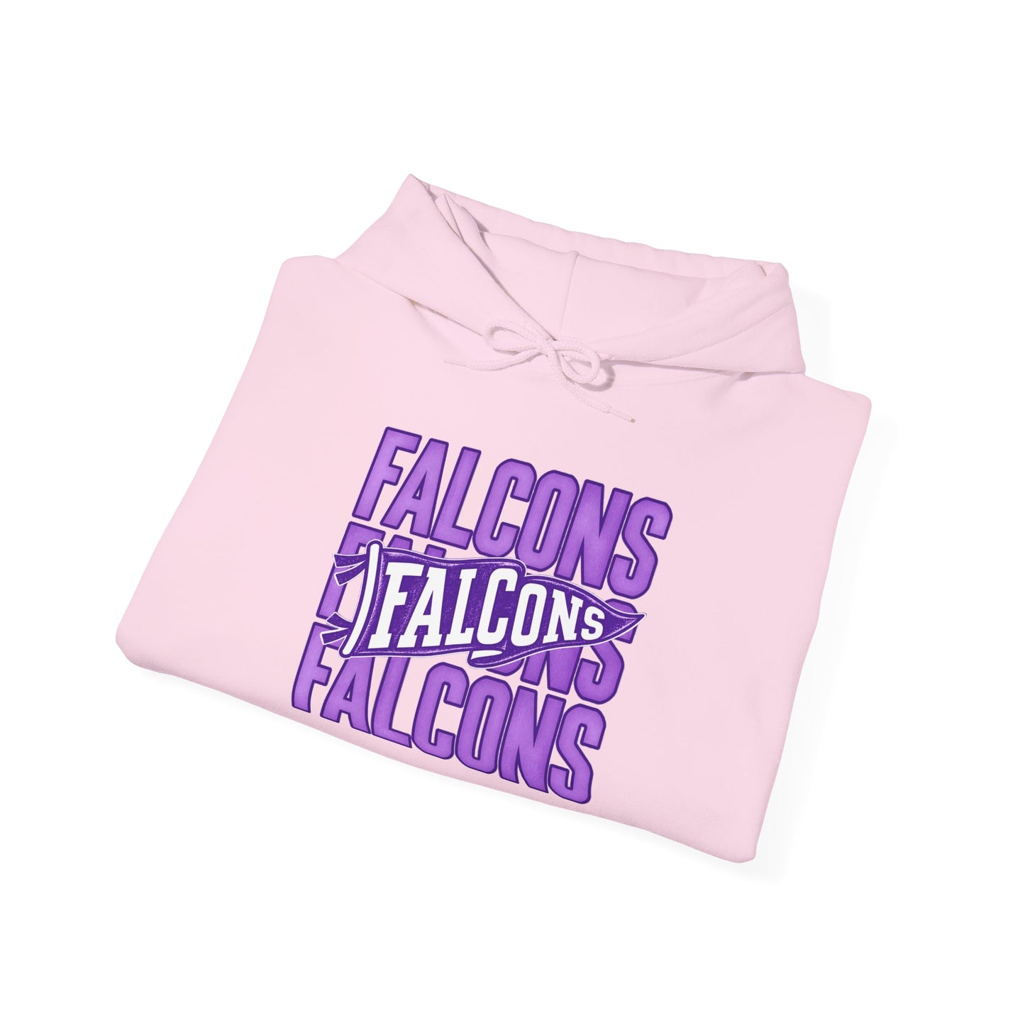 Falcons Repeat Logo Hoodie | Purple Graphic Hooded Sweatshirt