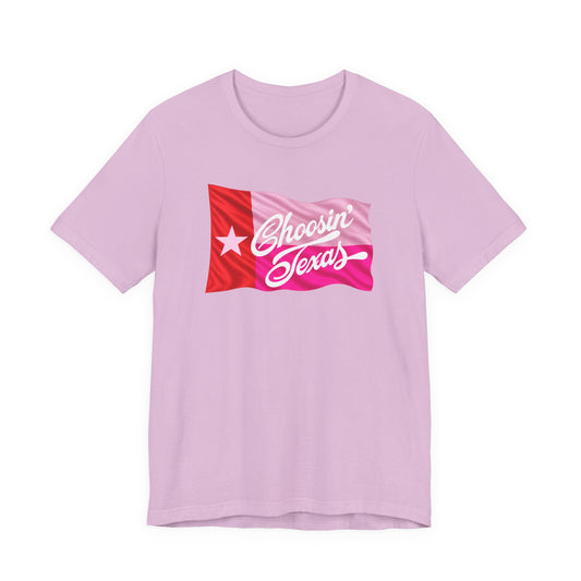 Texas Flag Tee — "Choosin' Texas" Retro Script Shirt
