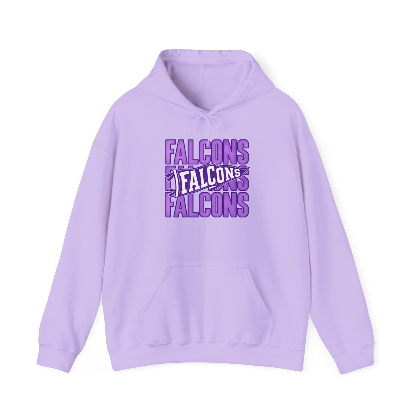 Falcons Repeat Logo Hoodie | Purple Graphic Hooded Sweatshirt