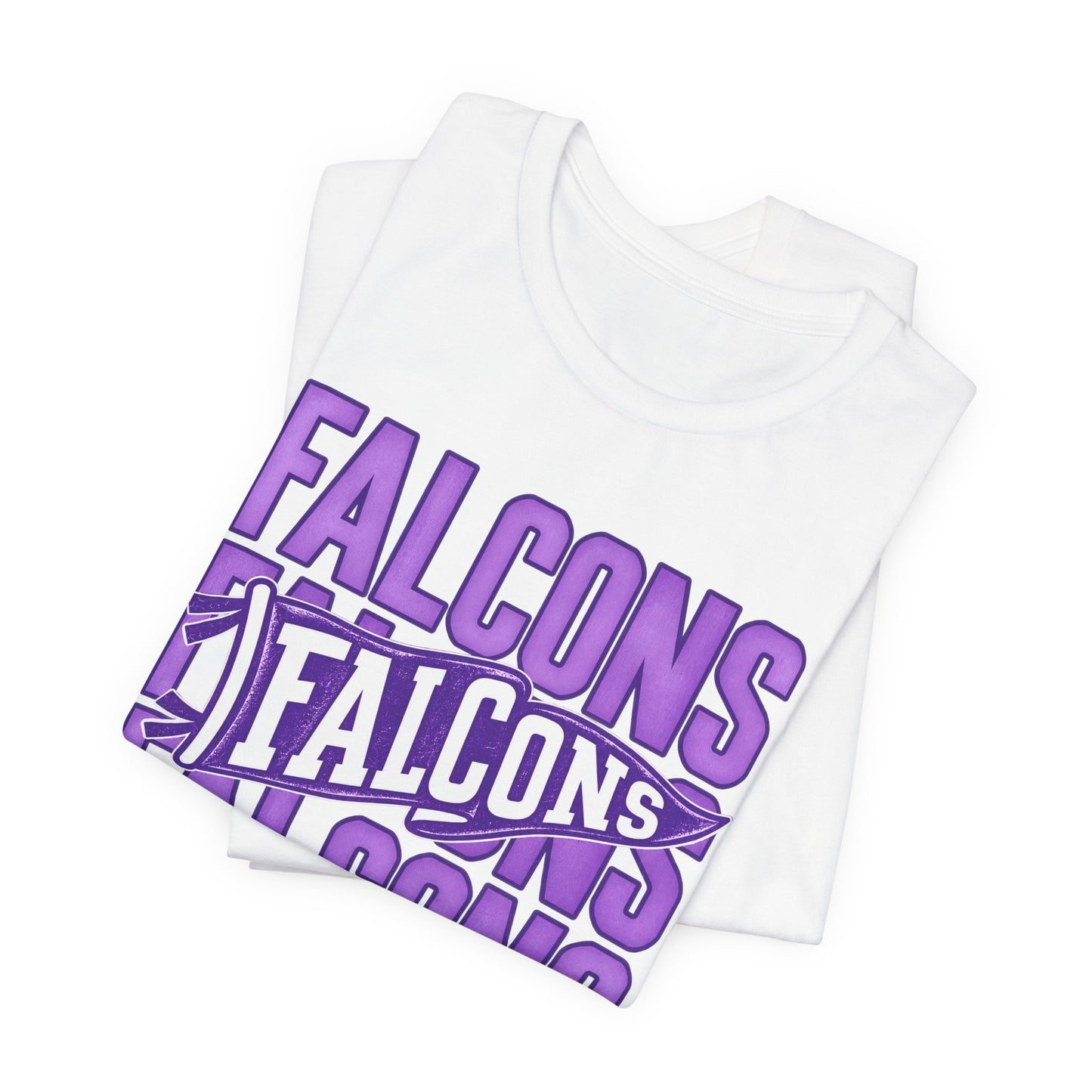 Falcons Repeat Typography Tee | Purple Varsity Sports Shirt