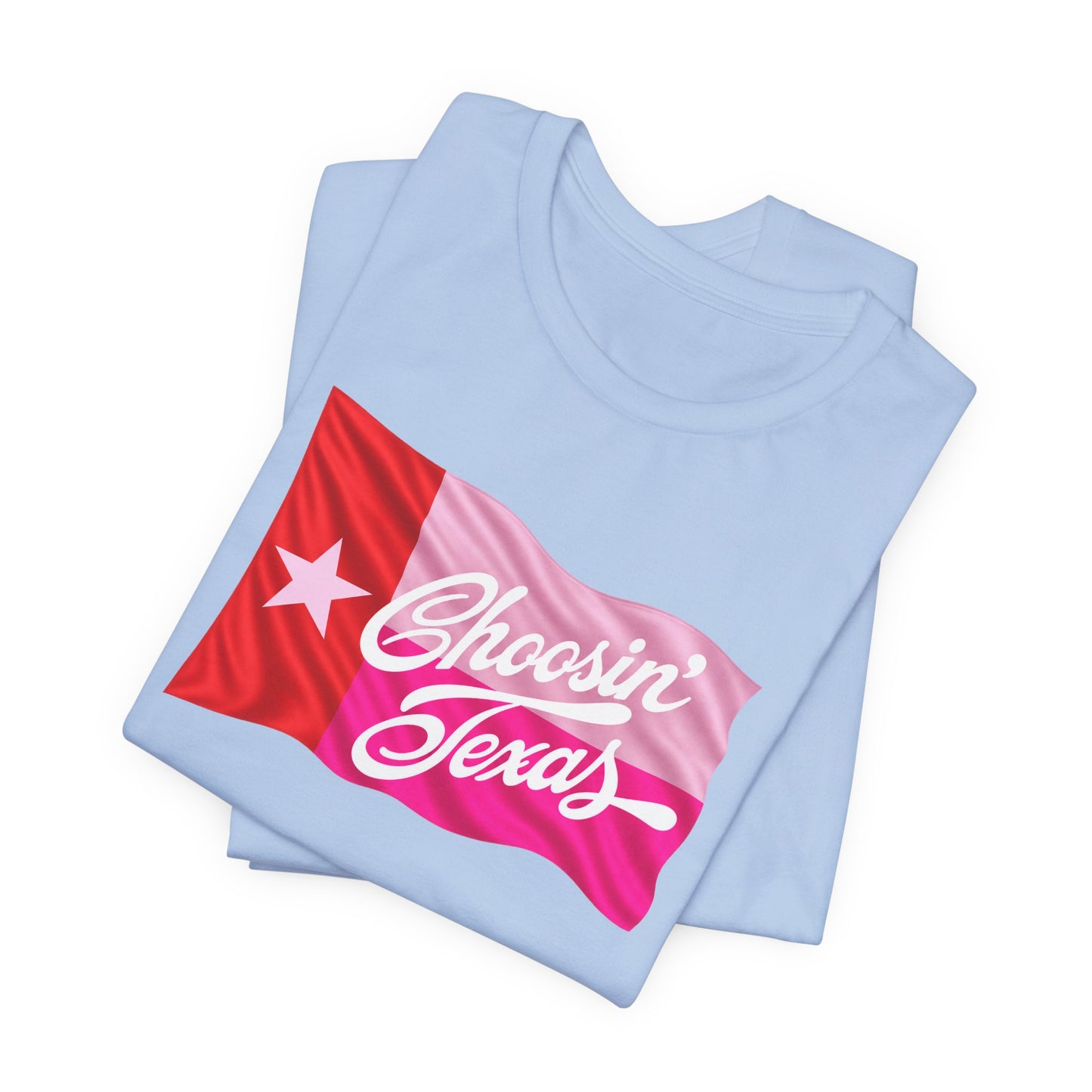 Texas Flag Tee — "Choosin' Texas" Retro Script Shirt