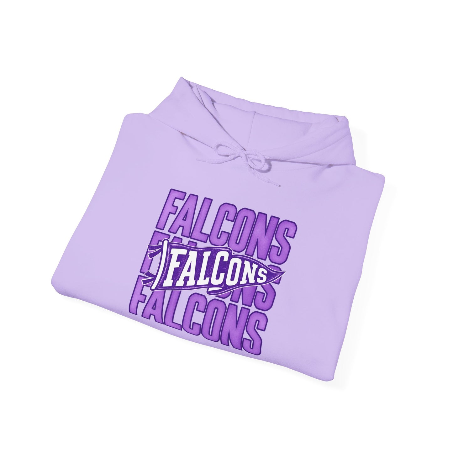 Falcons Repeat Logo Hoodie | Purple Graphic Hooded Sweatshirt