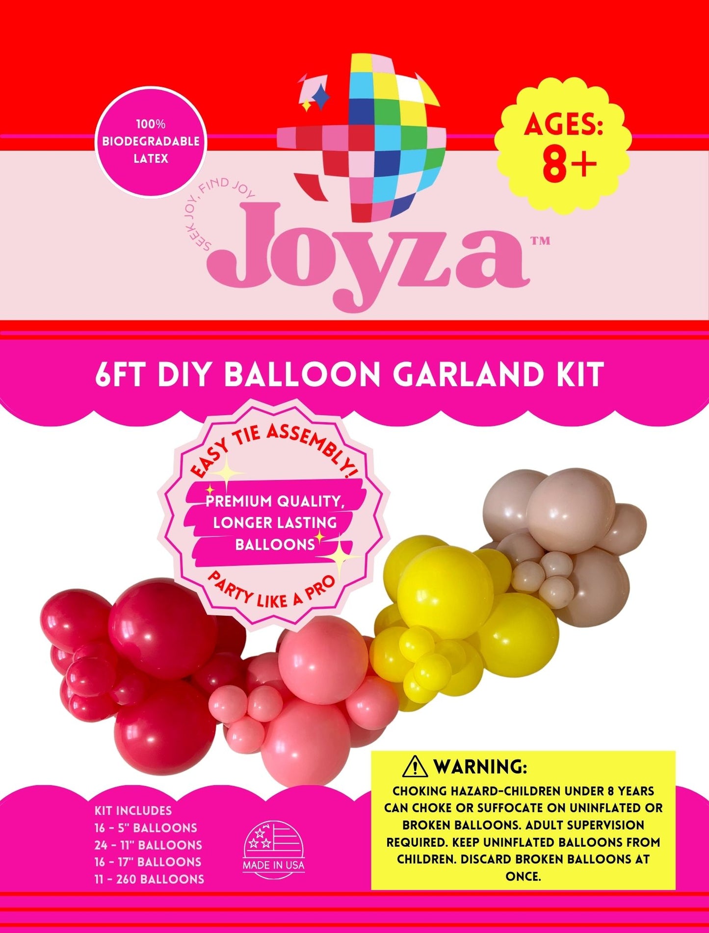 6ft "LEMONADE"  DIY Balloon Garland Kit