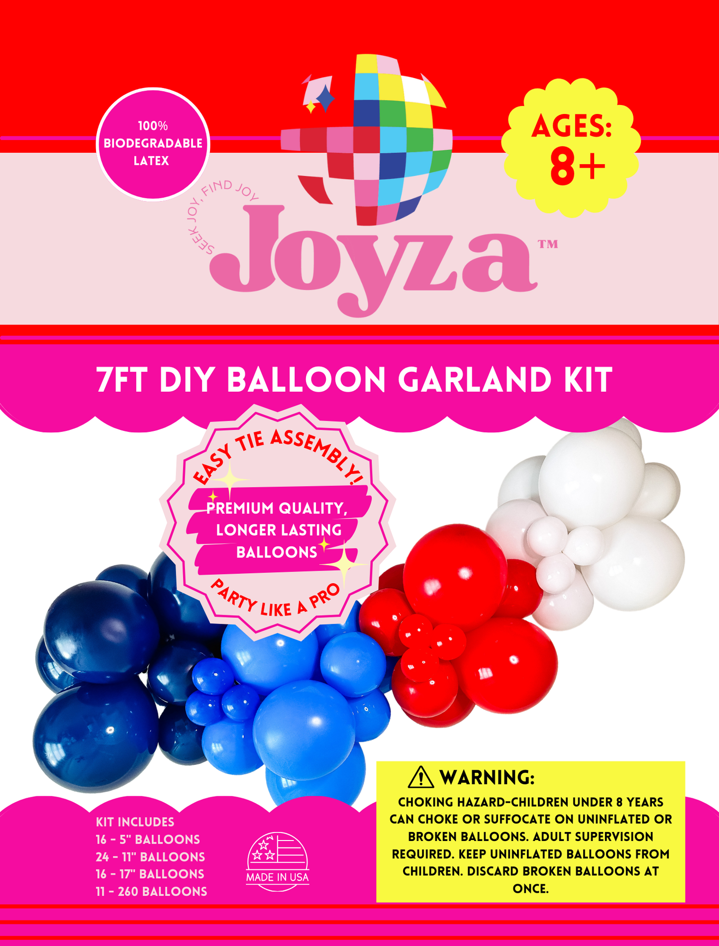 7ft "Miss Americana" DIY Balloon Garland Kit